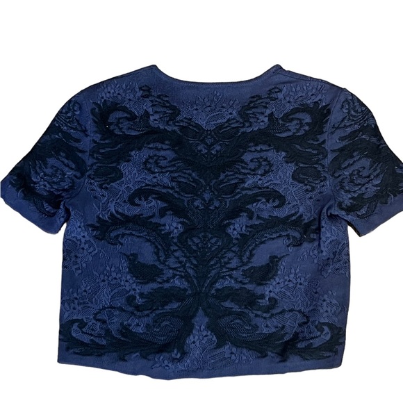 Alexander McQueen Bicolor Spine Lace Jacquard Knit Crop - Picture 6 of 10
